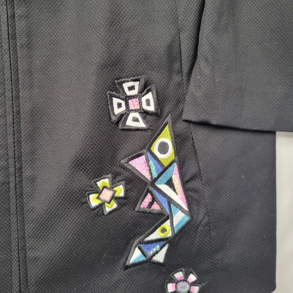 Bob Mackie Wearable Art Blazer Jacket Geometric Sequin Embellished XL Pockets - Picture 5 of 14